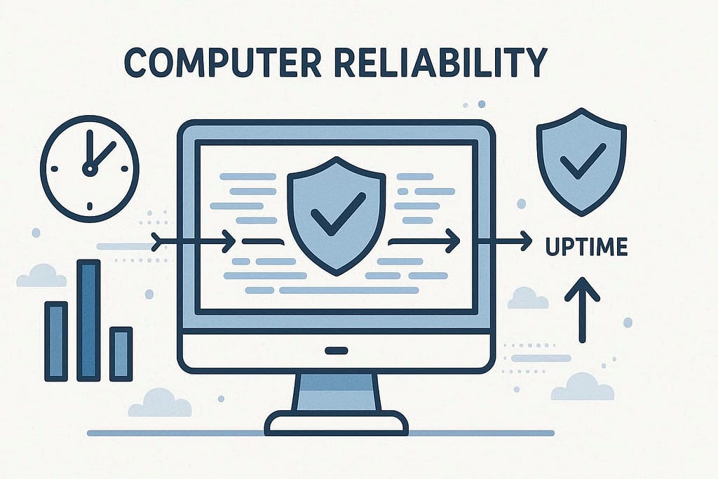 computer reliability showing stable and error free continuous performance